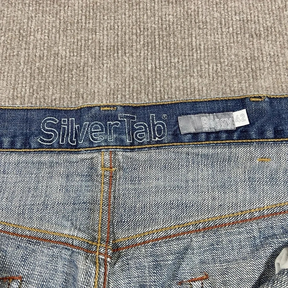 Levis Silvertab Jeans Mens 41x30 Baggy Fit Dark Wash Blue Denim Faded Skater Y2K